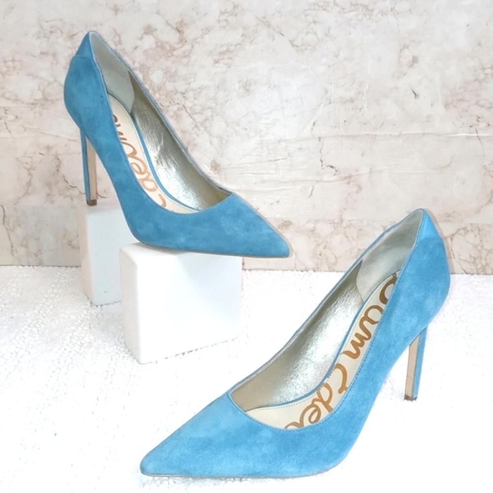 Sam Edelman Blue Suede Heels